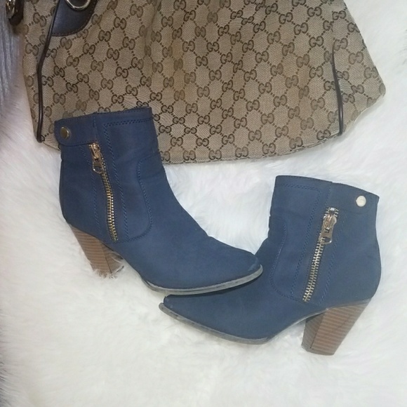 Shoes - Blue Ankle Boots Journee Collection 8.5